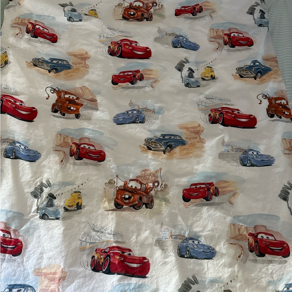 Pottery Barn Kids Cars Bedding Sheet - Red, Blue, Yellow